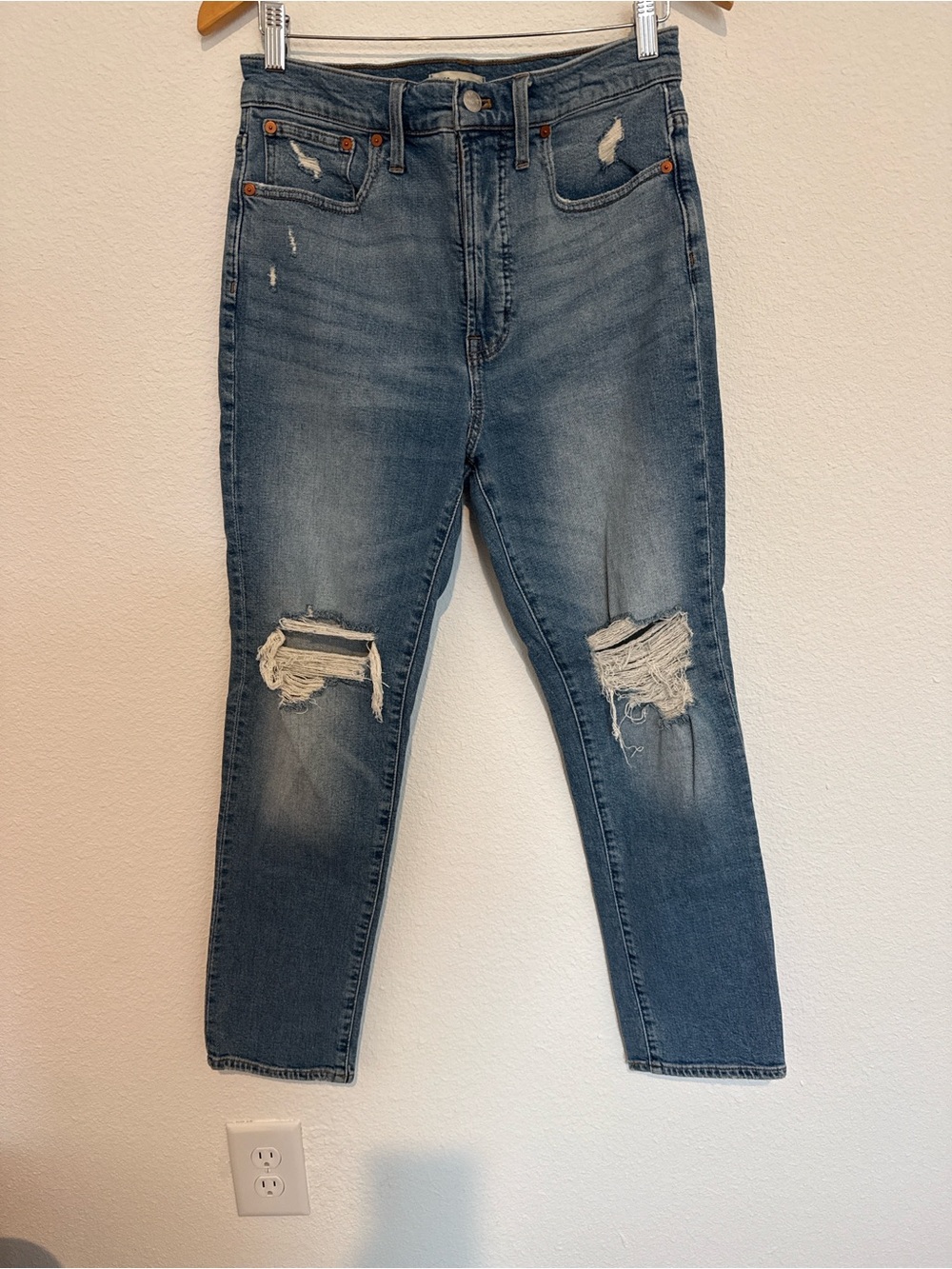 Madewell Distressed Jeans - Blue Wash
